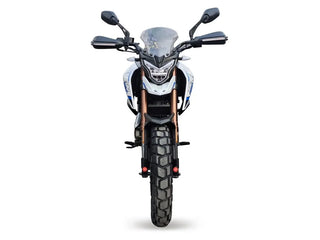 Front view of 2025 Peda Tekken 250 grey durable and stylish dual-sport bike available for rent in Bosnia