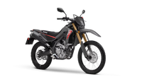 Front side view of Honda CRF300L 2025 Swift Grey  reliable dual sport motorcycle available for rent in Bosnia