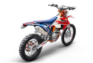 KTM EXC 350 rear side view – enduro motorcycle for rent in Bosnia with Xplore Bosnia