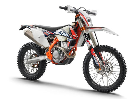 KTM EXC 350 Six Days Chile front right angle – premium enduro motorcycle rental in Bosnia by Xplore Bosnia