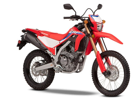Honda CRF 300L front right angle – versatile dual-sport motorcycle rental in Bosnia by Xplore Bosnia

